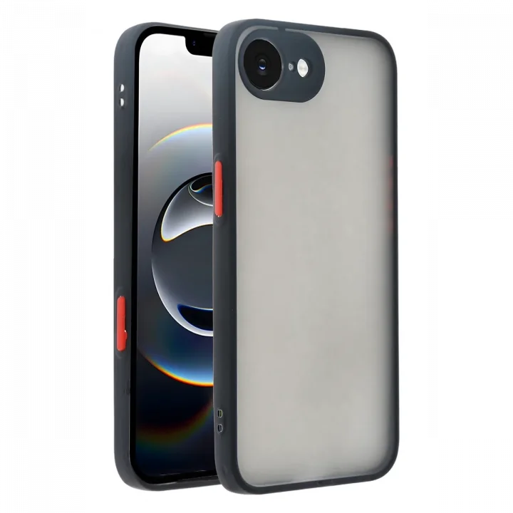 Mey İthalat®  iPhone 16E Kılıf Montreal Silikon Kapak - Siyah