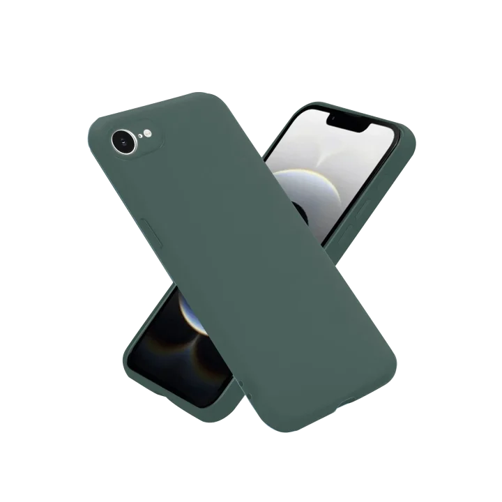 Mey İthalat®  iPhone 16E Kılıf Nano içi Kadife Silikon - Koyu Yeşil