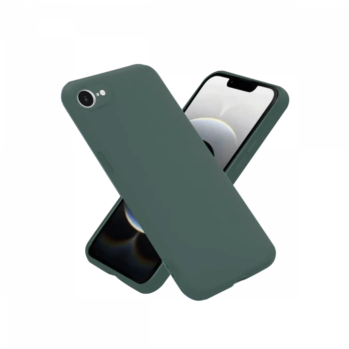 Mey İthalat®  iPhone 16E Kılıf Nano içi Kadife Silikon - Koyu Yeşil