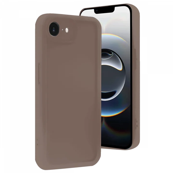 Mey İthalat®  iPhone 16E Kılıf Viera Silikon - Kahverengi