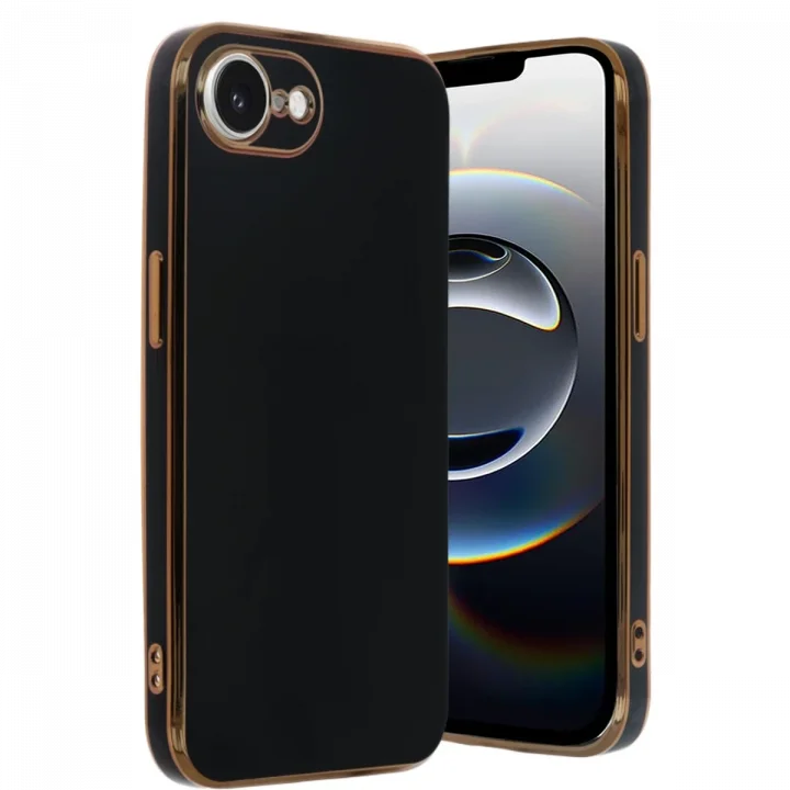 Mey İthalat®  iPhone 16E Kılıf Volet Silikon - Siyah