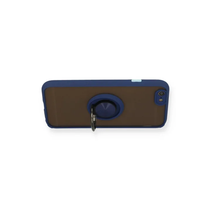 Mey İthalat®  iPhone 6 Kılıf Montreal Yüzüklü Silikon Kapak - Lacivert