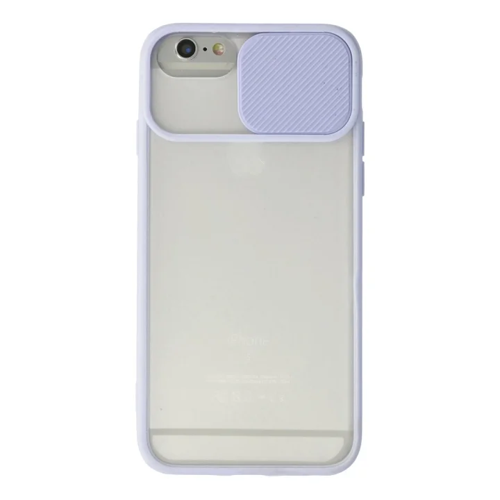 Mey İthalat®  iPhone 6 Kılıf Palm Buzlu Kamera Sürgülü Silikon - Lila