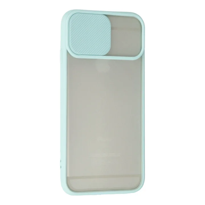 Mey İthalat®  iPhone 6 Kılıf Palm Buzlu Kamera Sürgülü Silikon - Turkuaz