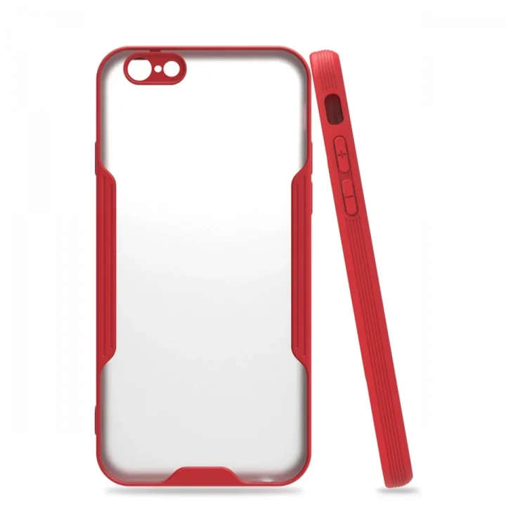 Mey İthalat®   iPhone 6 Kılıf Platin Silikon - Kırmızı