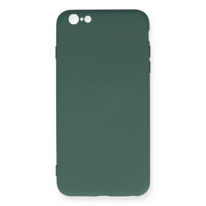 Mey İthalat®  iPhone 6 Plus Kılıf Nano içi Kadife Silikon - Koyu Yeşil