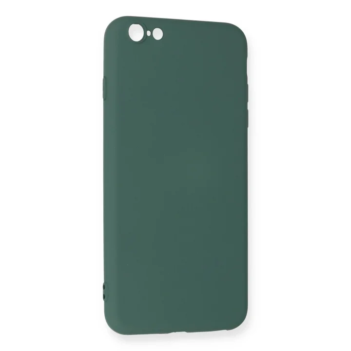 Mey İthalat®  iPhone 6 Plus Kılıf Nano içi Kadife Silikon - Koyu Yeşil