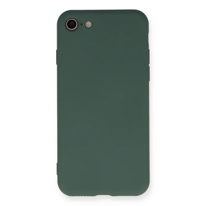 Mey İthalat®  iPhone 7 Kılıf Nano içi Kadife Silikon - Koyu Yeşil