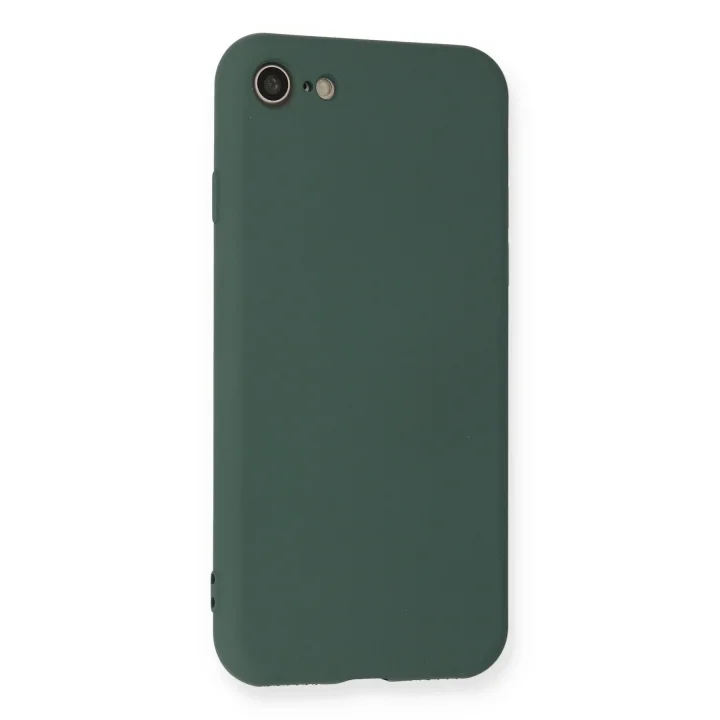 Mey İthalat®  iPhone 7 Kılıf Nano içi Kadife Silikon - Koyu Yeşil