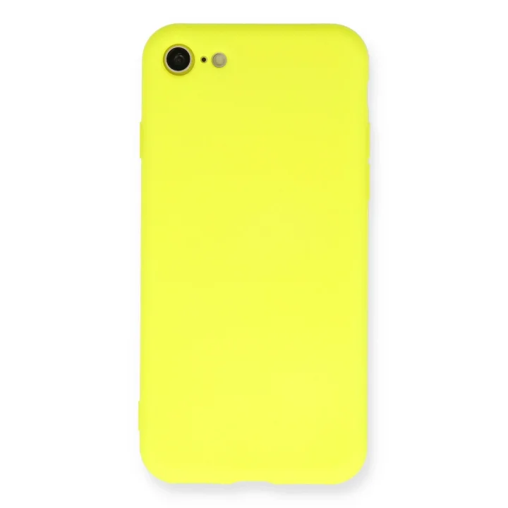 Mey İthalat®   iPhone 7 Kılıf Nano içi Kadife Silikon - Sarı