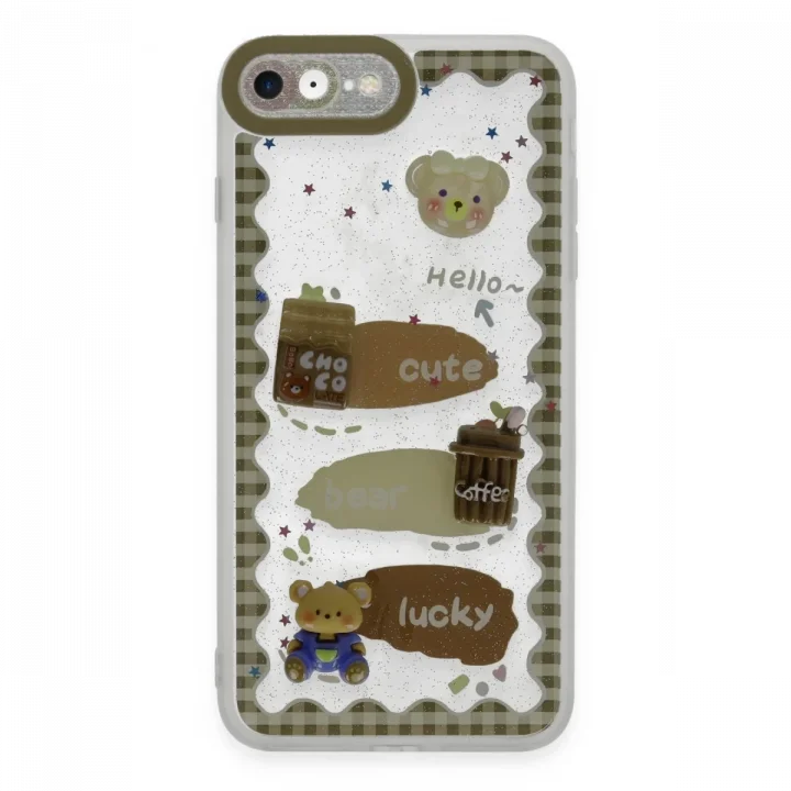 Mey İthalat®  iPhone 7 Kılıf Sweet Desenli Silikon Kapak - Şeffaf