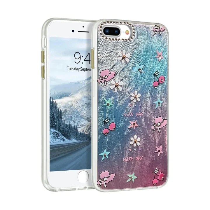 Mey İthalat®  iPhone 7 Plus Kılıf Blade Aynalı Desenli Kapak - Desen 4