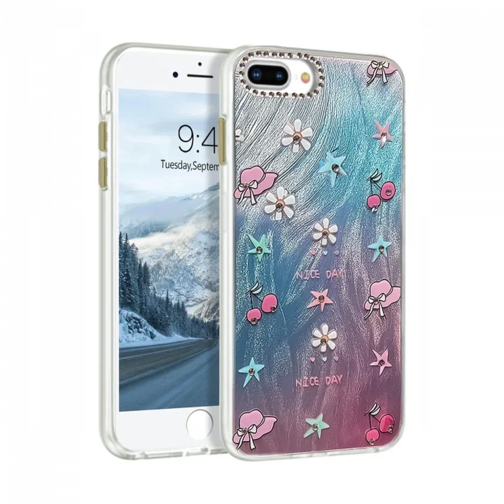 Mey İthalat®  iPhone 7 Plus Kılıf Blade Aynalı Desenli Kapak - Desen 4