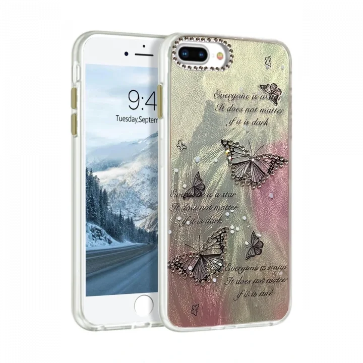 Mey İthalat®  iPhone 7 Plus Kılıf Blade Aynalı Desenli Kapak - Desen 6