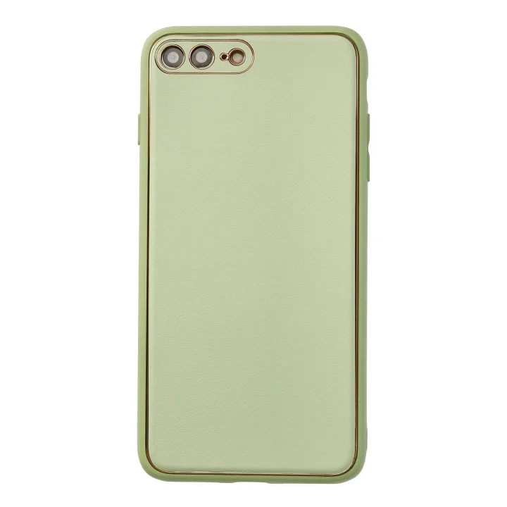 Mey İthalat®  iPhone 7 Plus Kılıf Coco Deri Silikon Kapak - Açık Yeşil