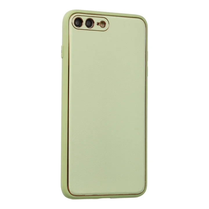 Mey İthalat®  iPhone 7 Plus Kılıf Coco Deri Silikon Kapak - Açık Yeşil