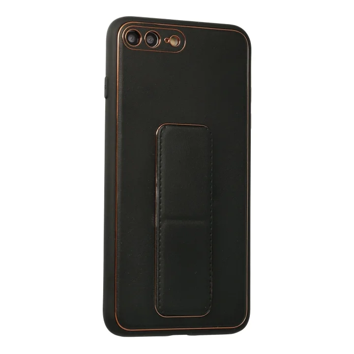 Mey İthalat®  iPhone 7 Plus Kılıf Coco Deri Standlı Kapak - Siyah