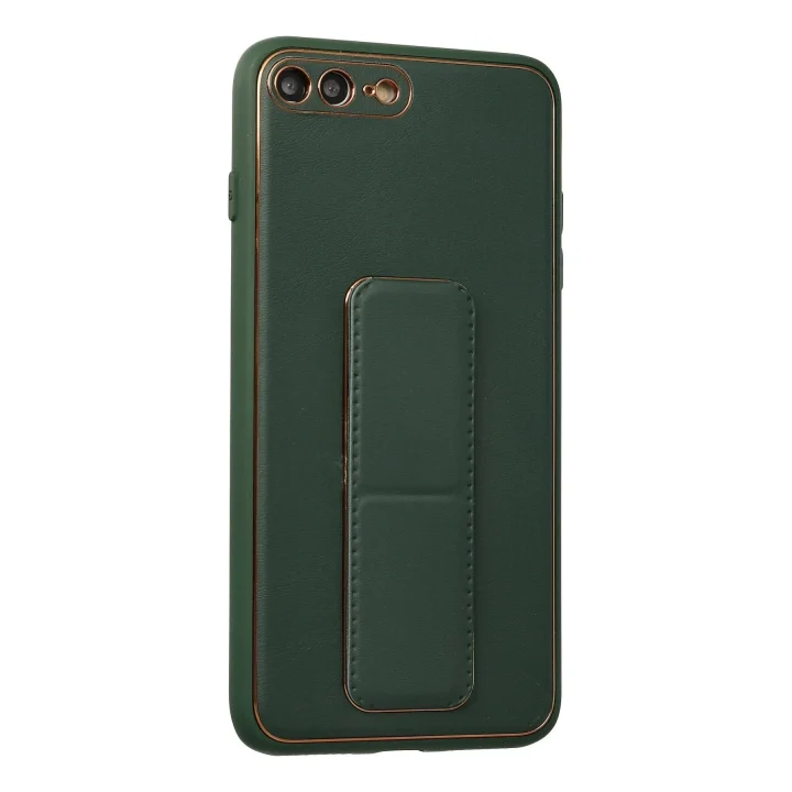 Mey İthalat®  iPhone 7 Plus Kılıf Coco Deri Standlı Kapak - Yeşil