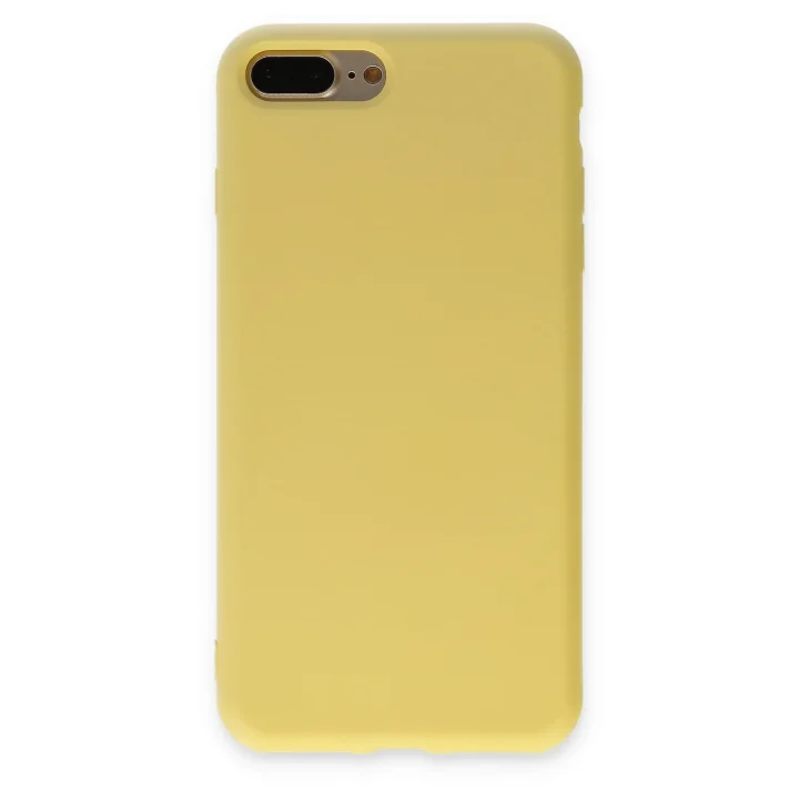 Mey İthalat®  iPhone 7 Plus Kılıf Nano içi Kadife Silikon - Sarı
