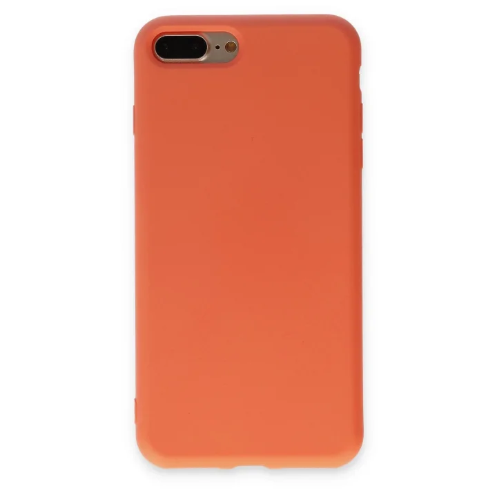 Mey İthalat®  iPhone 7 Plus Kılıf Nano içi Kadife Silikon - Turuncu