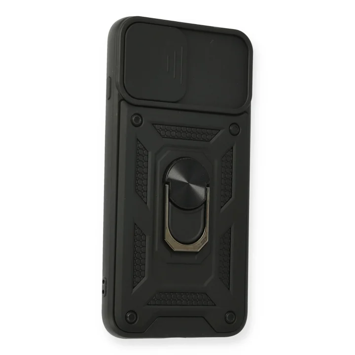 Mey İthalat®  iPhone 7 Plus Kılıf Pars Lens Yüzüklü Silikon - Siyah