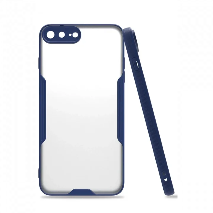 Mey İthalat®   iPhone 7 Plus Kılıf Platin Silikon - Lacivert