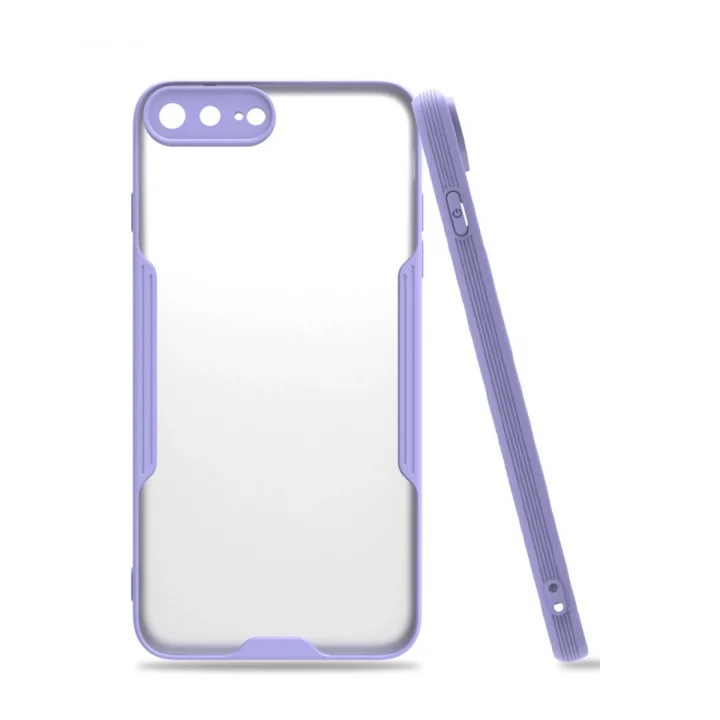 Mey İthalat®   iPhone 7 Plus Kılıf Platin Silikon - Lila