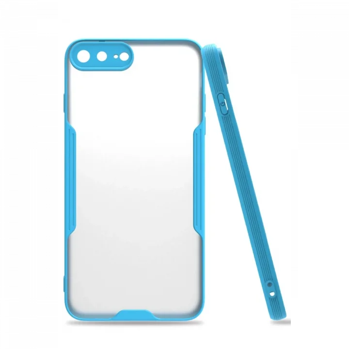 Mey İthalat®   iPhone 7 Plus Kılıf Platin Silikon - Mavi