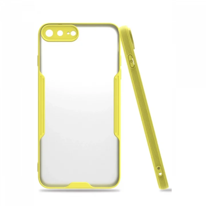 Mey İthalat®   iPhone 7 Plus Kılıf Platin Silikon - Sarı
