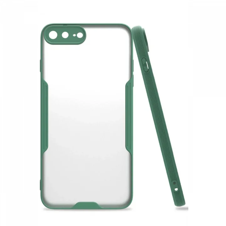 Mey İthalat®   iPhone 7 Plus Kılıf Platin Silikon - Yeşil