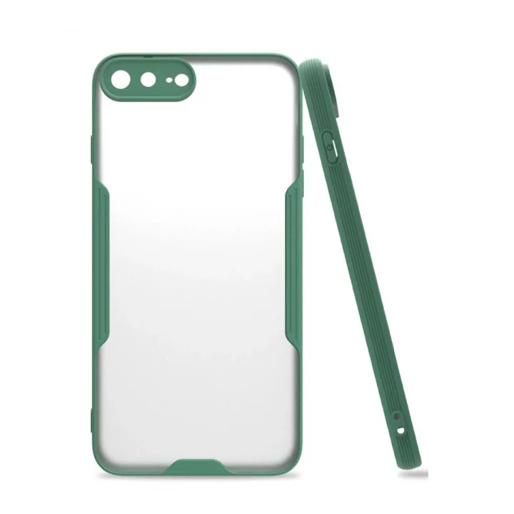 Mey İthalat®   iPhone 7 Plus Kılıf Platin Silikon - Yeşil