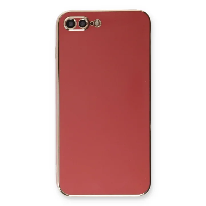 Mey İthalat®   iPhone 7 Plus Kılıf Volet Silikon - Kırmızı