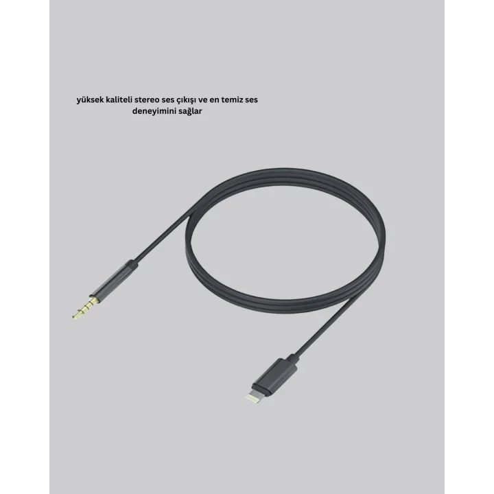 Mey İthalat® iPhone Uyumlu Lightning – 3.5mm Aux Adaptör Kablo Stereo Ses Aktarım