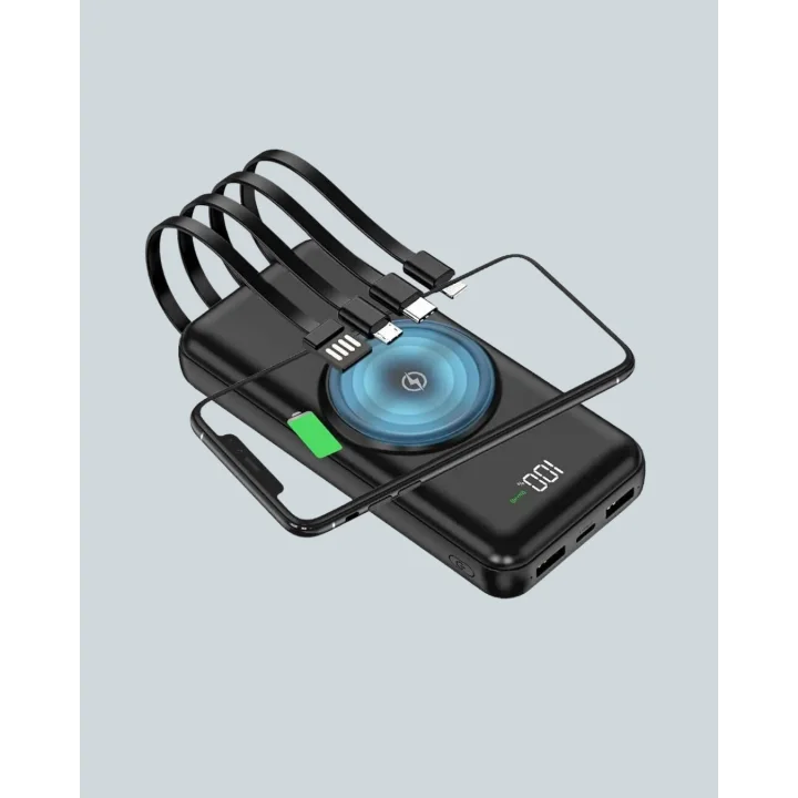 Mey İthalat® iPhone ve Android Uyumlu 10000mAh Powerbank – Hem Kablolu Hem Kablosuz