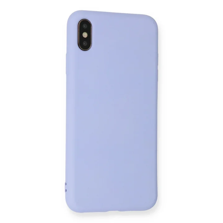 Mey İthalat®   iPhone X Kılıf Nano içi Kadife Silikon - Lila