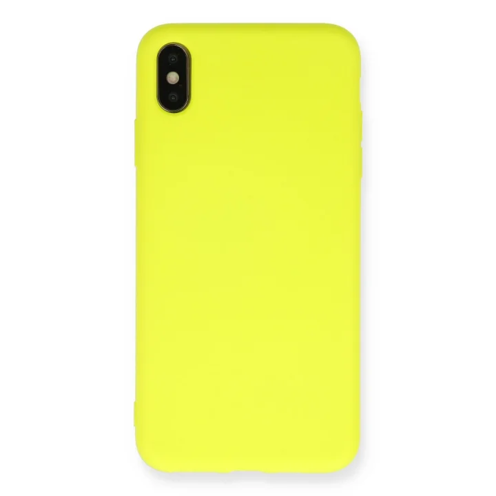 Mey İthalat®   iPhone X Kılıf Nano içi Kadife Silikon - Sarı