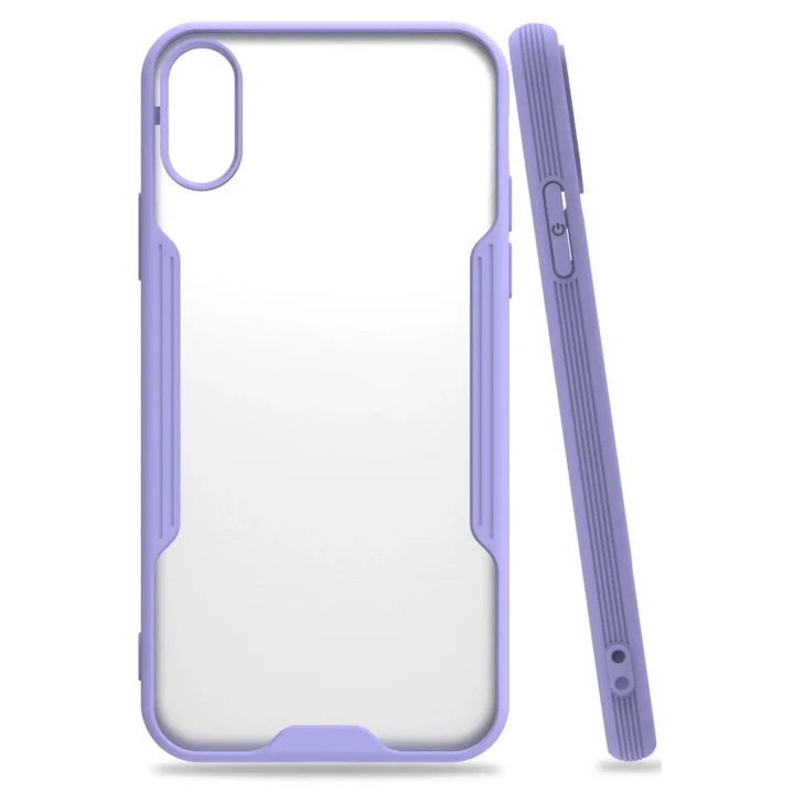 Mey İthalat®   iPhone X Kılıf Platin Silikon - Lila