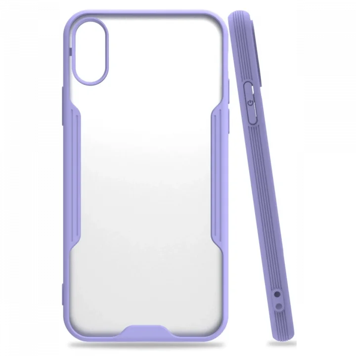 Mey İthalat®   iPhone X Kılıf Platin Silikon - Lila