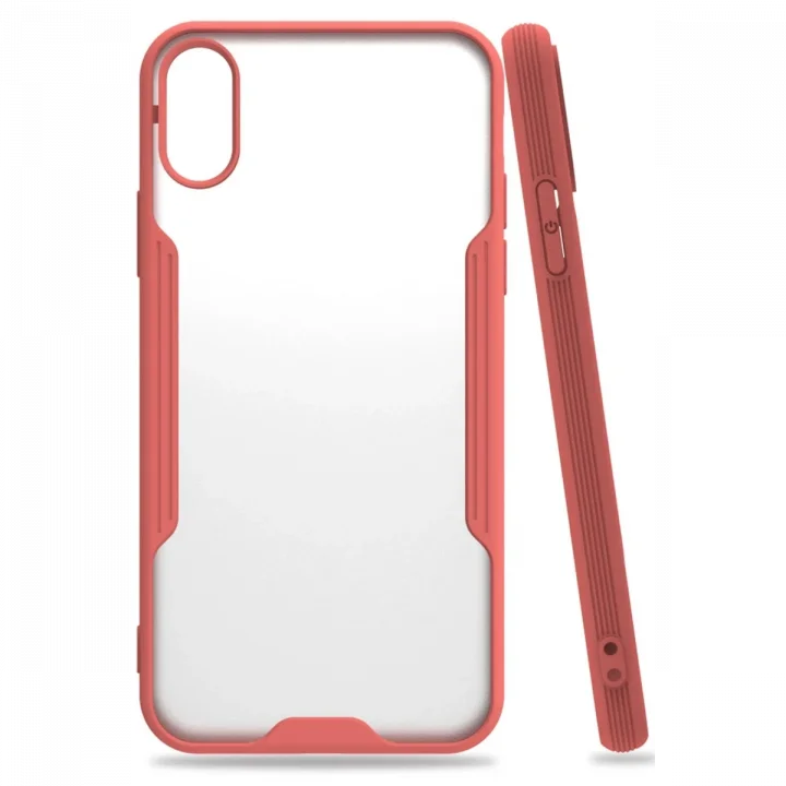 Mey İthalat®   iPhone X Kılıf Platin Silikon - Pembe