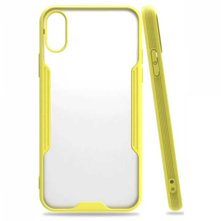 Mey İthalat®   iPhone X Kılıf Platin Silikon - Sarı