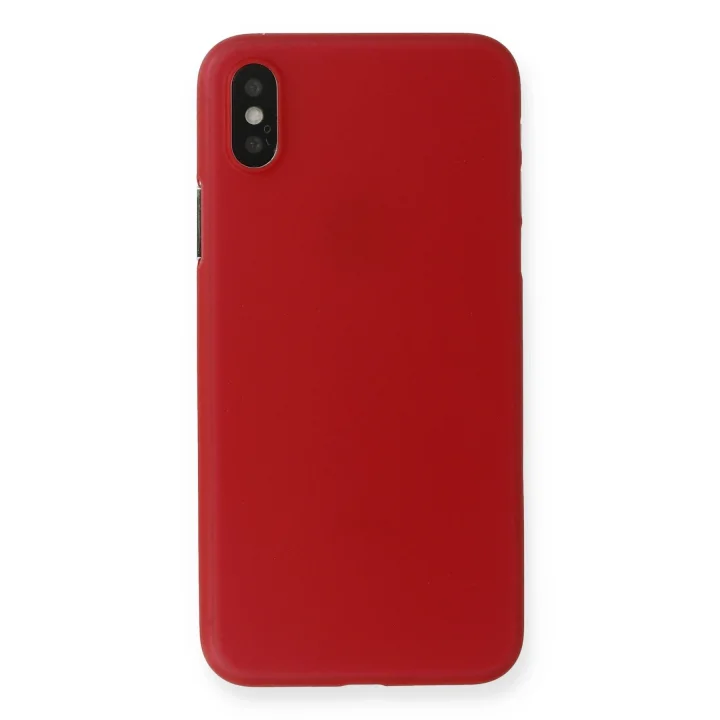 Mey İthalat®  iPhone X Kılıf PP Ultra İnce Kapak - Kırmızı