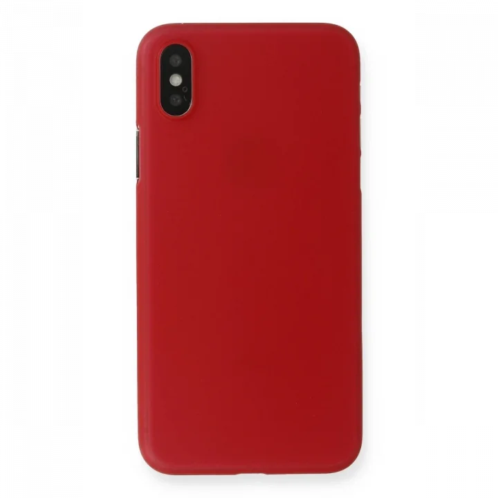 Mey İthalat®  iPhone X Kılıf PP Ultra İnce Kapak - Kırmızı