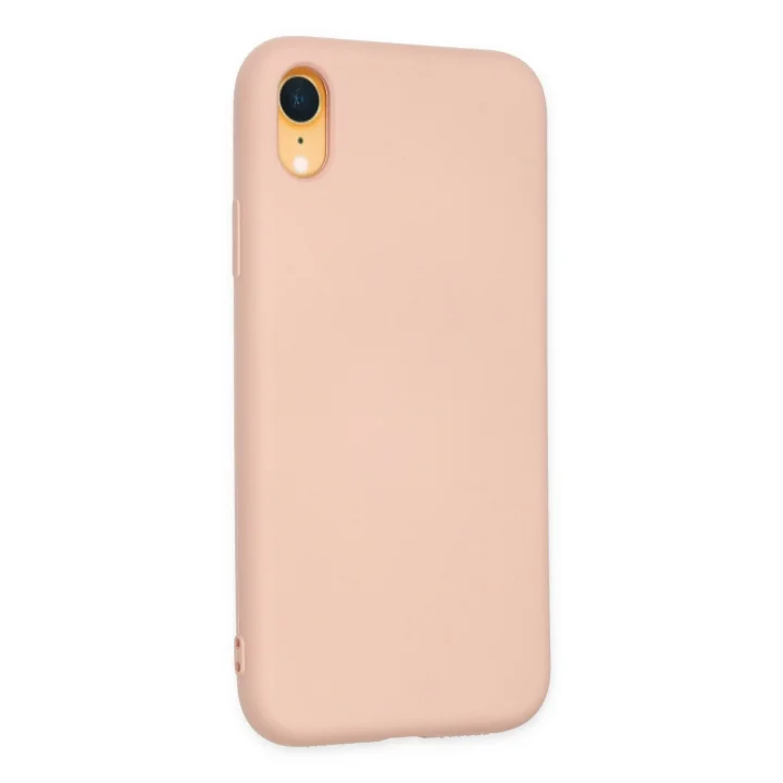 Mey İthalat®   iPhone XR Kılıf Nano içi Kadife Silikon - Pudra