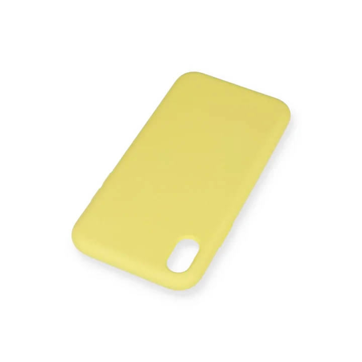 Mey İthalat®  iPhone XR Kılıf Nano içi Kadife Silikon - Sarı