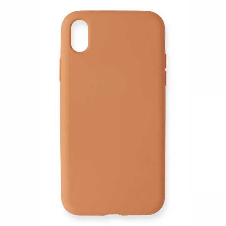 Mey İthalat®  iPhone XR Kılıf Nano içi Kadife Silikon - Turuncu