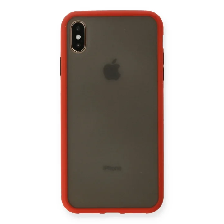 Mey İthalat®  iPhone XS Max Kılıf Montreal Silikon Kapak - Kırmızı