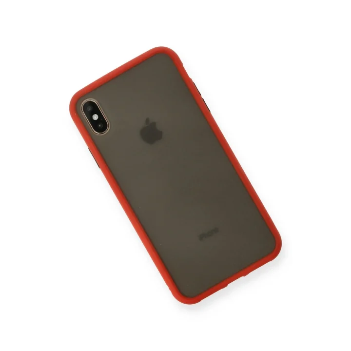 Mey İthalat®  iPhone XS Max Kılıf Montreal Silikon Kapak - Kırmızı