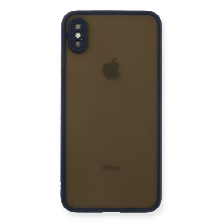 Mey İthalat®  iPhone XS Max Kılıf Montreal Silikon Kapak - Lacivert