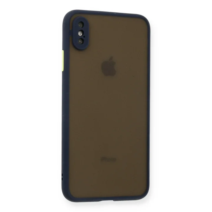 Mey İthalat®  iPhone XS Max Kılıf Montreal Silikon Kapak - Lacivert