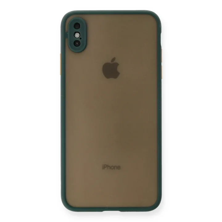 Mey İthalat®  iPhone XS Max Kılıf Montreal Silikon Kapak - Yeşil